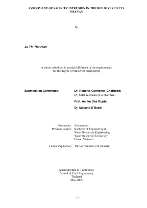 Luận văn thạc sĩ kỹ thuật assessment of salinity intrusion in the red river delta vietnam
