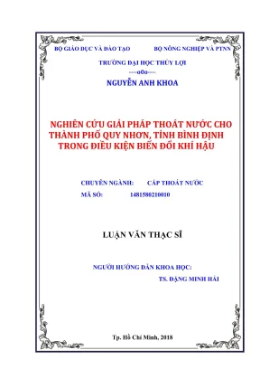 Luận văn thạc sĩ kỹ thuật chuyên ngành thủy văn học nghiên cứu giải pháp thoát nước cho thành phố quy nhơn tỉnh bình định trong điều kiện biến đổi khí hậu
