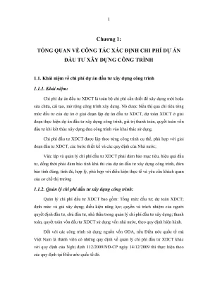 Luận văn thạc sĩ kinh tế tài nguyên thiên nhiên và môi trường đề xuất một số giải pháp nâng cao chất lượng công tác xác định chi phí dự án đầu tư xây dựng các công trình do bộ nông nghiệp và ptnt quản lý