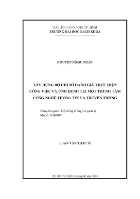 Luận văn thạc sĩ hệ thống thong tin quản lý xây dựng bộ chỉ số đánh giá thực hiện công việc và ứng dụng tại một trung tâm công nghệ thông tin và truyền thông
