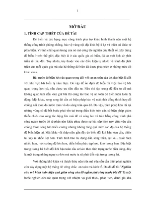 Luận văn thạc sĩ xây dựng công trình biển nghiên cứu mô hình toán hiệu quả giảm sóng của đê ngầm phá sóng trước bãi đê