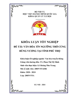 Khoá luận văn hóa tín ngưỡng thờ cúng hùng vương tại tỉnh phú thọ