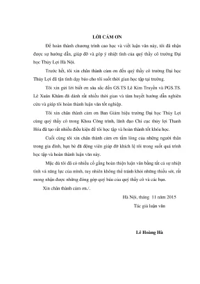 Luận văn thạc sĩ xây dựng công trình thủy nghiên cứu nâng cao dung tích hồ chứa sông mực tỉnh thanh hóa phục vụ theo nhiệm vụ mới