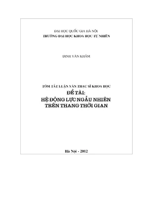 Luận văn thạc sĩ khoa học hệ động lực ngẫu nhiên trên thang thời gian