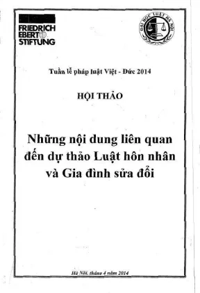 Kỷ yếu hội thảo khoa học những nội dung liên quan đến dự thảo luật hôn nhân và gia đình sửa đổi