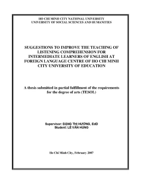 Suggestions to improve the teaching of listening comprehension for intermediate learners of english at foreign language centre of ho chi minh city university of education luận văn thạ