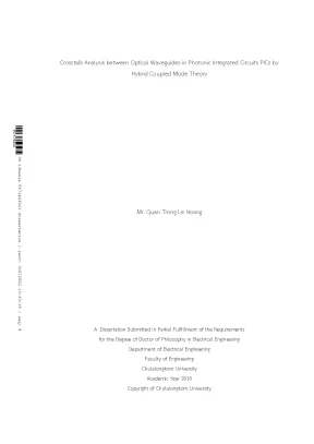 Luận án tiến sĩ kỹ thuật điện crosstalk analysis between optical waveguides in photonic integrated circuits pics by hybrid coupled mode theory