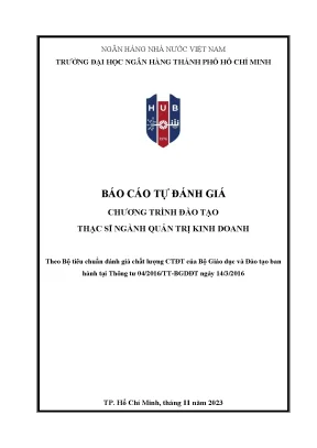 Báo cáo tự đánh giá chương trình đào tạo thạc sĩ ngành quản trị kinh doanh