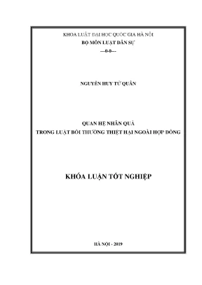 Khóa luận tốt nghiệp quan hệ nhân quả trong luật bồi thường thiệt hại ngoài hợp đồng