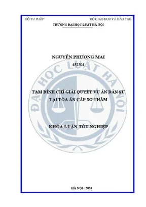 Khoá luận tốt nghiệp tạm đình chỉ giải quyết vụ án dân sự tại toà án cấp sơ thẩm