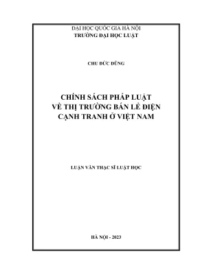 Luận văn thạc sĩ luật học chính sách pháp luật về thị trường bán lẻ điện cạnh tranh ở việt nam