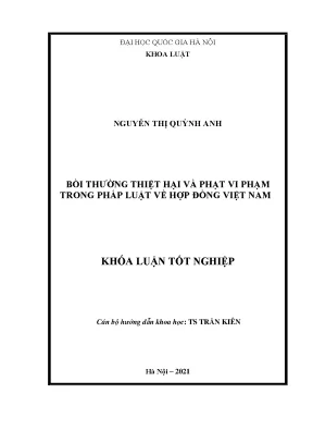 Khóa luận tốt nghiệp bồi thường thiệt hại và phạt vi phạm trong pháp luật về hợp đồng việt nam