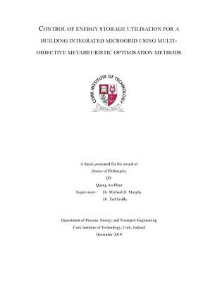 Luận án tiến sĩ control of energy storage utilisation for a building integrated microgrid using multiobjective metaheuristic optimisation methods