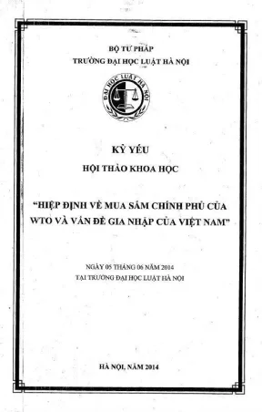 Hội thảo khoa học hiệp định về mua sắm chính phủ của wto và vấn đề gia nhập của việt nam
