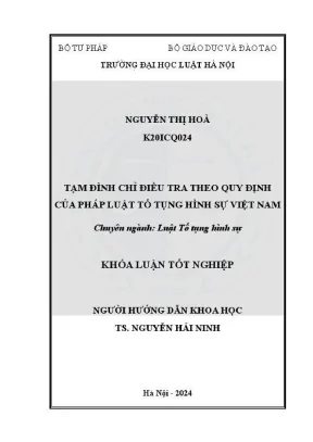 Khoá luận tốt nghiệp tạm đình chỉ điều tra theo quy định của pháp luật tố tụng hình sự việt nam