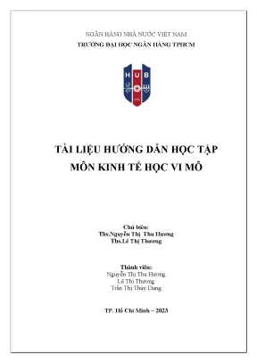 Tài liệu hướng dẫn học tập môn kinh tế học vi mô