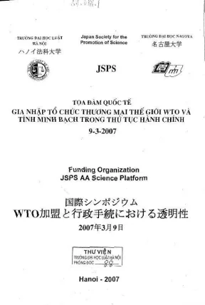 Tọa đàm quốc tế gia nhập tổ chức thương mại thế giới wto và tính minh bạch trong thủ tục hành chính