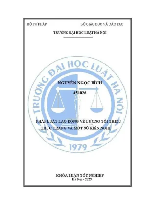 Khóa luận tốt nghiệp pháp luật lao động về lương tối thiểu thực trạng và một số kiến nghị