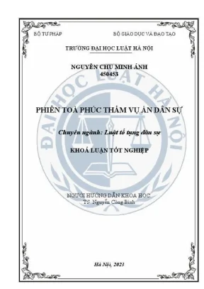 Khóa luận tốt nghiệp phiên toà phúc thẩm vụ án dân sự