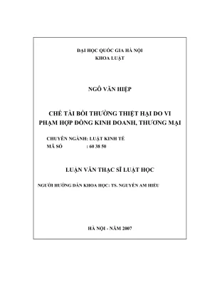 Luận văn thạc sĩ luật học chế tài bồi thường thiệt hại do vi phạm hợp đồng kinh doanh thương mại