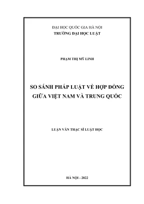 Luận văn thạc sĩ luật học so sánh pháp luật về hợp đồng giữa việt nam và trung quốc