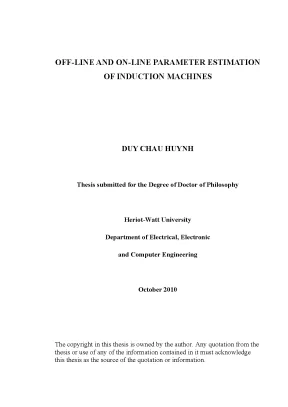 Luận án tiến sĩ offline and online parameter estimation of induction machines