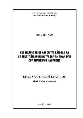 Luận văn thạc sĩ luật học bồi thường thiệt hại do tài sản gây ra và thực tiễn áp dụng tại tòa án nhân dân của thành phố hải phòng