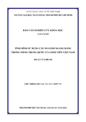 Báo cáo nghiên cứu khoa học cấp cơ sở tình hình sử dụng câu so sánh ngang bằng trong tiếng trung quốc của sinh viên việt nam