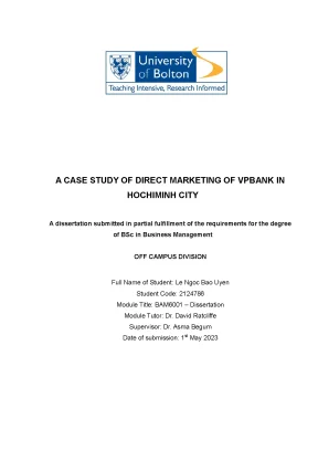 A case study of direct marketing of vpbank in ho chi minh city