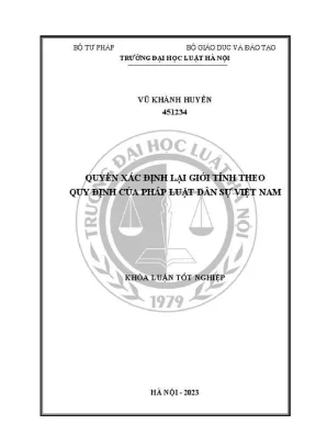 Khoá luận tốt nghiệp quyền xác định lại giới tính theo quy định của pháp luật dân sự việt nam