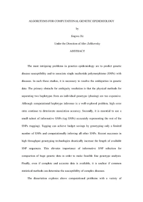 Luận án tiến sĩ algorithms for computational genetic epidemiology