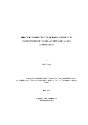 Luận án tiến sĩ structure and function of microbial communities processing dissolved organic matter in marine environments