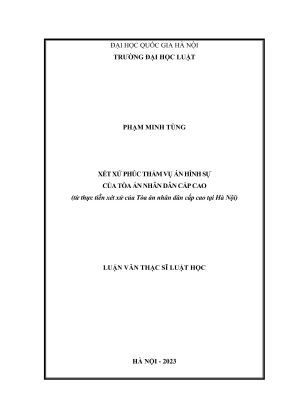 Luận văn thạc sĩ luật học xét xử phúc thẩm vụ án hình sự của tòa án nhân dân cấp cao từ thực tiễn xét xử của tòa án nhân dân cấp cao tại hà nội