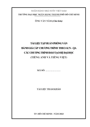 Tài liệu tập huấn phỏng vấn đánh giá cấp chương trình theo aunqa các chương trình đào tạo đại học tiếng anh và tiếng việt