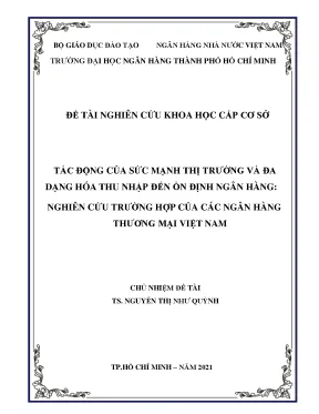 Đề tài nghiên cứu khoa học tác động của sức mạnh thị trường và đa dạng hóa thu nhập đến ổn định ngân hàng nghiên cứu trường hợp của các ngân hàng thương mại việt nam
