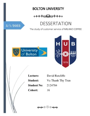The study of customer service of milano coffee
