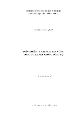Luận án tiến sĩ mạng và hệ thống điện điều khiển thích nghi bền vững động cơ ba pha không đồng bộ