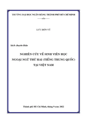 Sách chuyên khảo nghiên cứu về sinh viên học ngoại ngữ thứ hai tiếng trung quốc tại việt nam