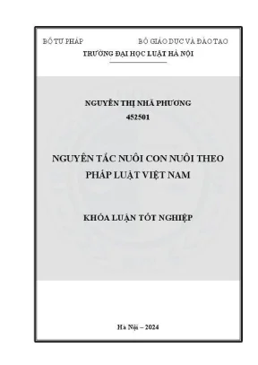 Khoá luận tốt nghiệp nguyên tắc nuôi con nuôi theo pháp luật việt nam
