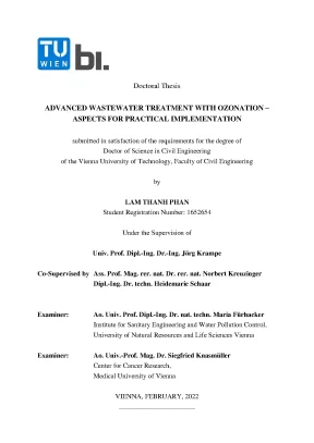 Luận án tiến sĩ kỹ thuật xây dựng advanced wastewater treatment with ozonation aspects for practical implementation