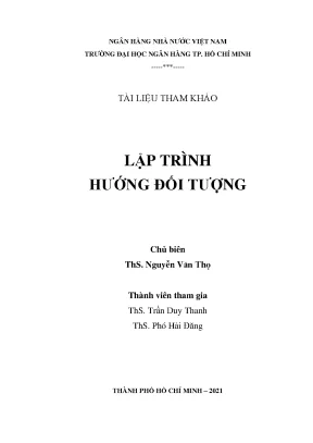 Tài liệu tham khảo lập trình hướng đối tượng nguyễn văn thọ trần duy thanh phó hải đăng