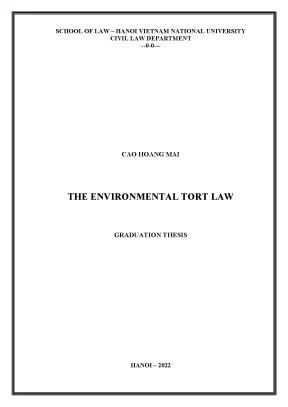 Khóa luận tốt nghiệp the environmental tort law