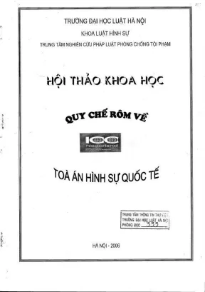 Hội thảo khoa học quy chế rôm về toà án hình sự quốc tế
