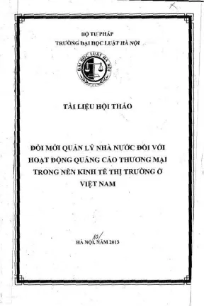 Tài liệu hội thảo đổi mới quản lý nhà nước đối với hoạt động quảng cáo thương mại trong nền kinh tế thị trường ở việt nam