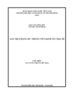 Giá trị thặng dư trong nền kinh tế chia sẻ báo cáo tổng kết tài liệu tham khảo cung thị tuyết mai và nh ng kh