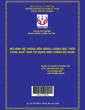 Đồ án tốt nghiệp mô hình hệ thống đèn năng lượng mặt trời công suất nhỏ tự động điều chỉnh độ sáng