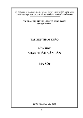 Tài liệu tham khảo môn học soạn thảo văn bản trần thị thu hà võ song toàn