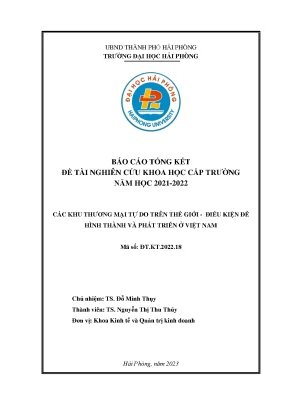 Đề tài nghiên cứu khoa học cấp trường các khu thương mại tự do trên thế giới điều kiện để hình thành và phát triển ở việt nam