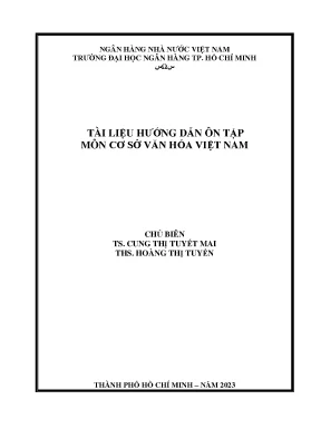 Tài liệu hướng dẫn ôn tập môn cơ sở văn hóa việt nam