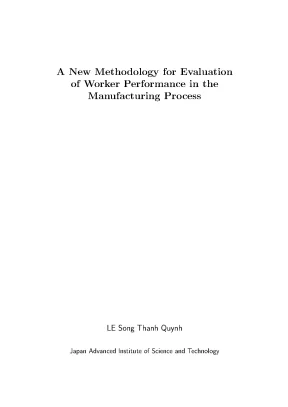 Luận án tiến sĩ a new methodology for evaluation of worker performance in the manufacturing process